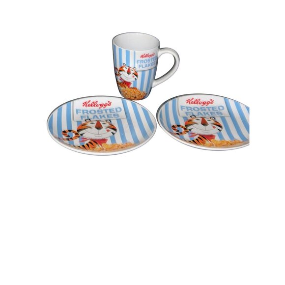 Kelloggs Frosted Flakes Ceramic Plate,Bowl & Mug Set Featuring Tony The Tiger - Picture 3 of 12